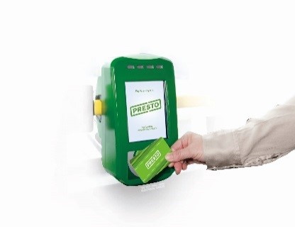 Example of an onboard Presto card reader