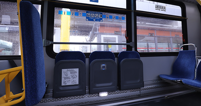 Assistive mobility device spaces on a bus