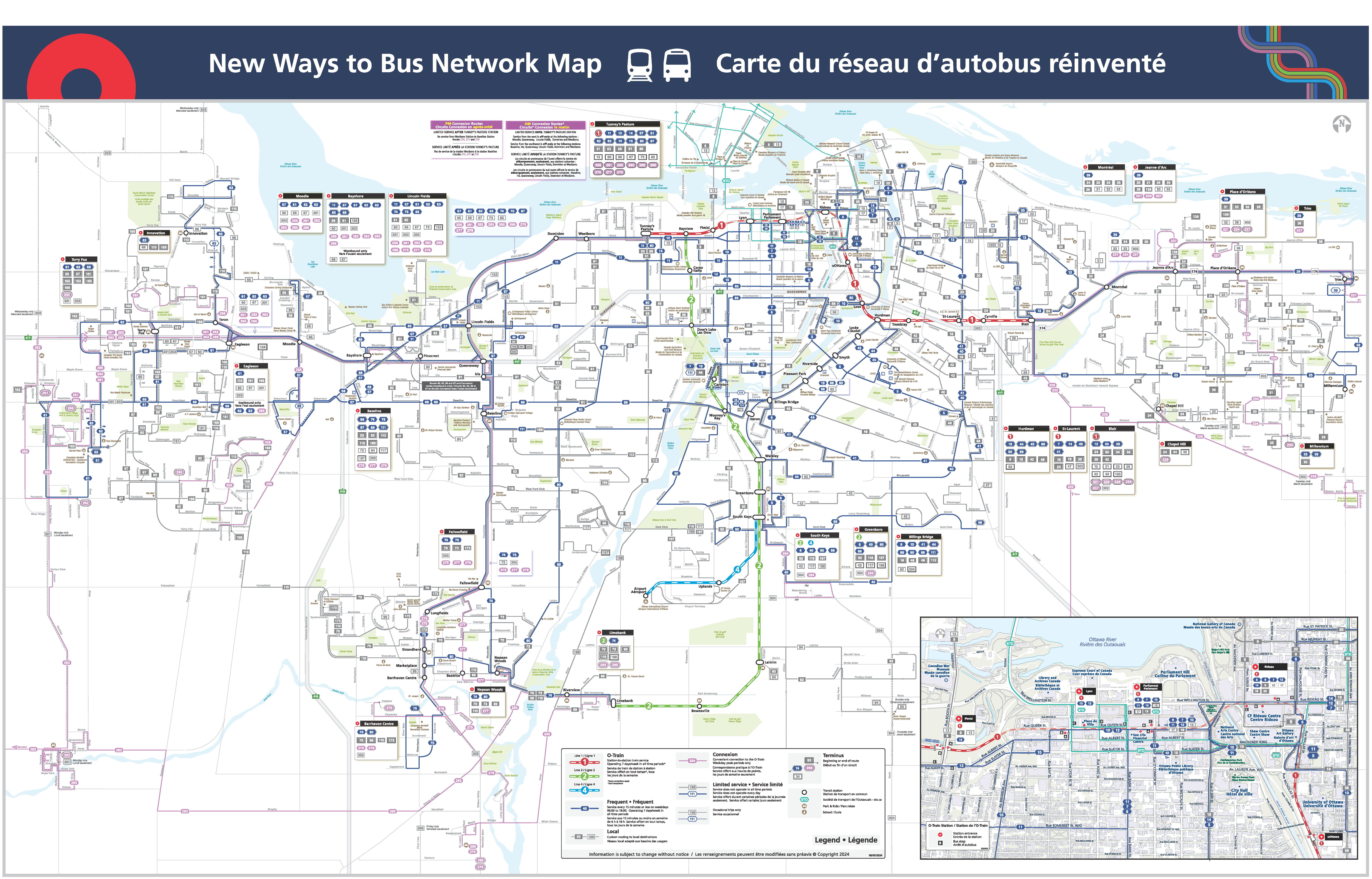 Carte du réseau d'autobus réinventé
