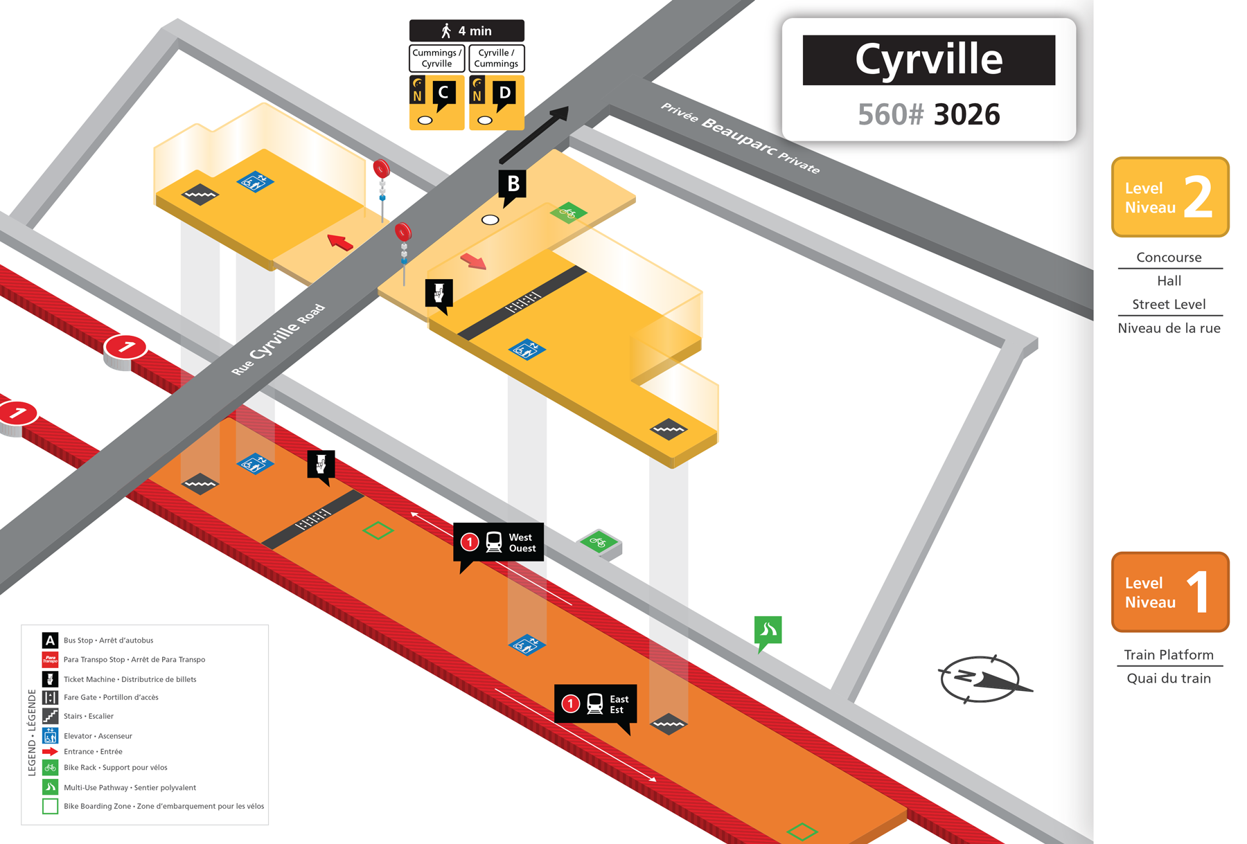 Cyrville station layout