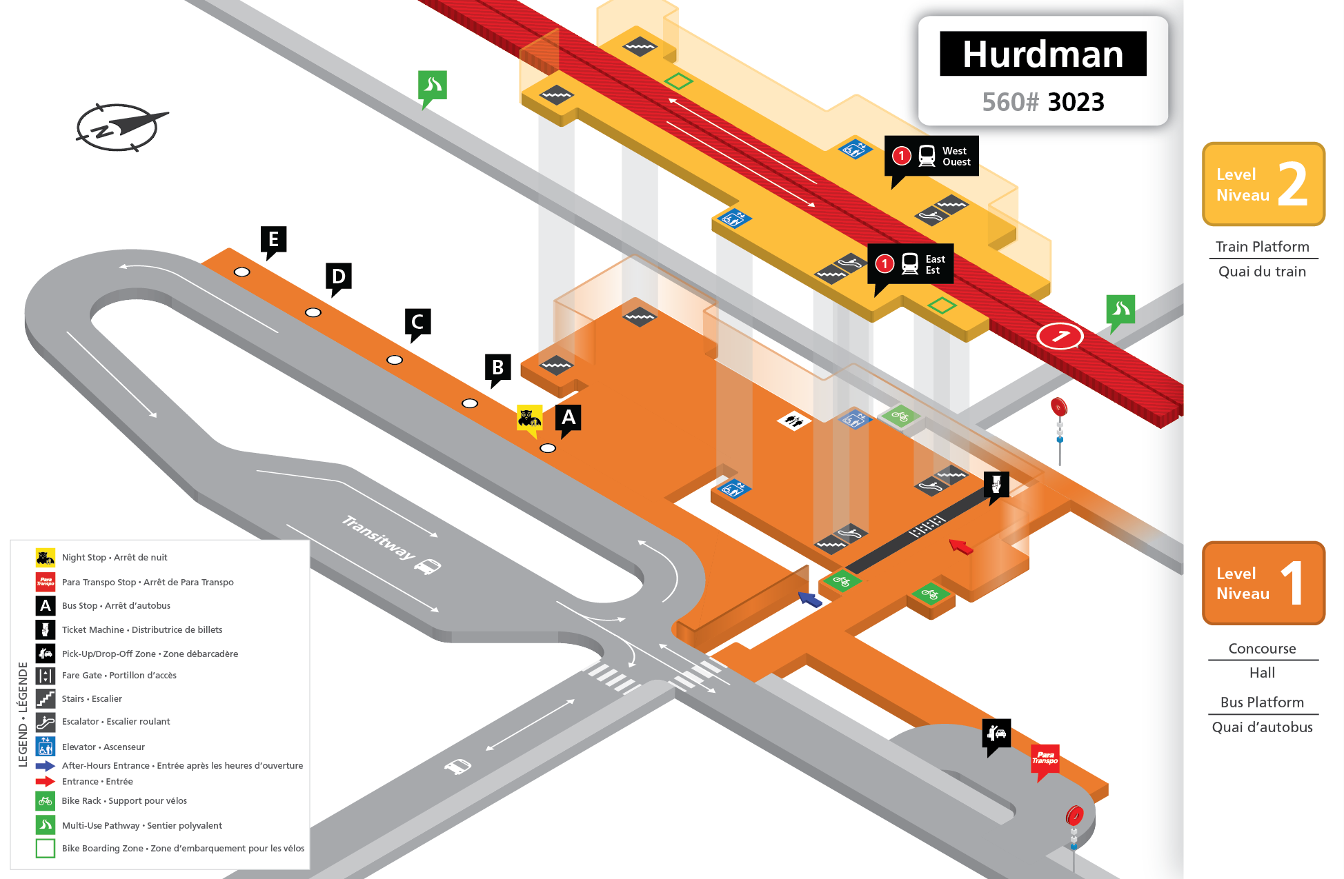 Hurdman station layout
