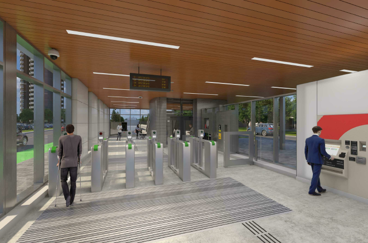 New Orchard Station fare gates.