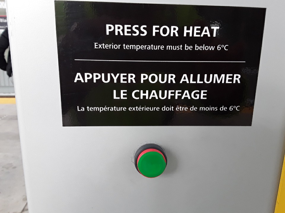 Exemple d'un bouton pour le chauffage
