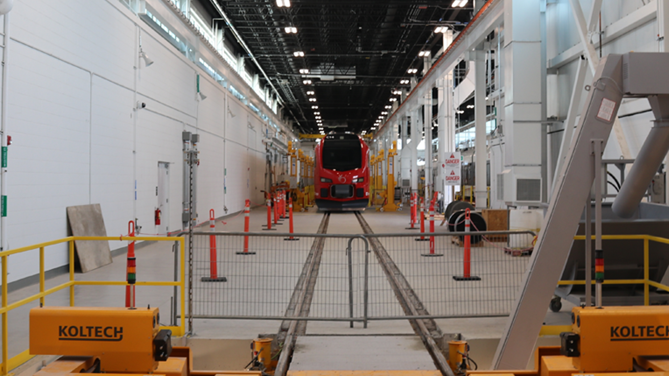 Inside view of the Albion Yard maintenance and storage facility