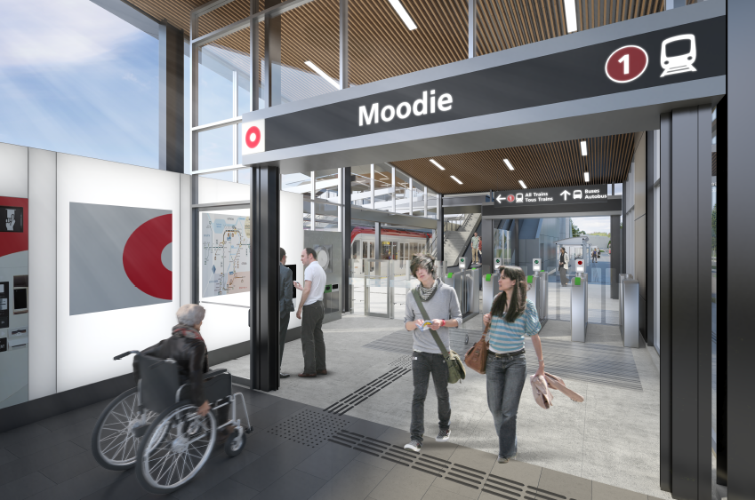 Photo representing Moodie station entrance and fare gates