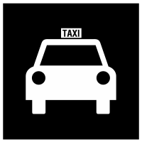 Taxi pickup icon used on signage